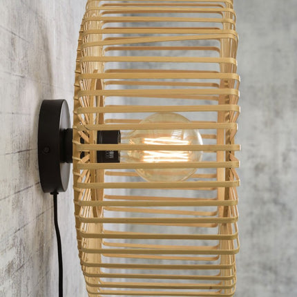 Bromo Natural Bamboo Wall Light 40x18 cm