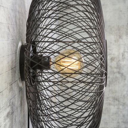 Cango Ellipse Bamboo Wall Light Black 60x25 cm