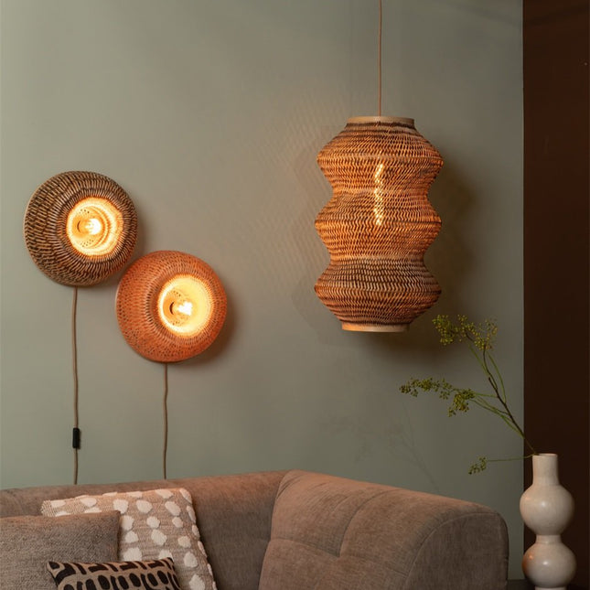 Applique Murale Barbados Bambou Naturel et Brun 35 cm