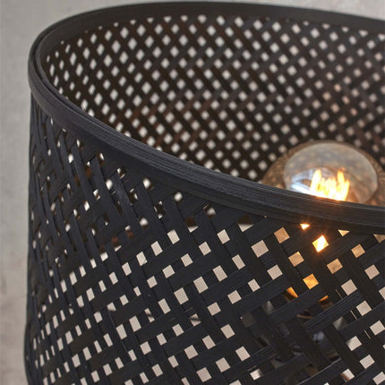 Lampadaire Java 4 Pieds Bambou Noir 175 cm