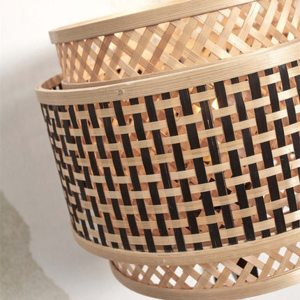 Bhutan Wall Light Natural and Black Bamboo 25x20 cm