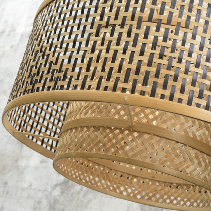 Lampadaire Bhutan Bambou Noir et Naturel 176 cm
