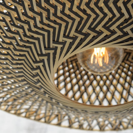 Bali Stehlampe aus natürlichem und schwarzem Bambus