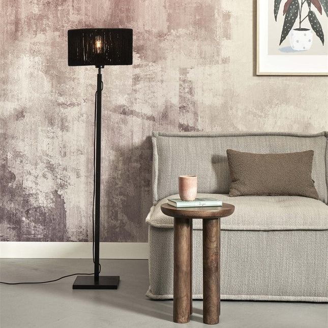 Lampadaire Iguazu Jute et Bambou Noir 125 cm