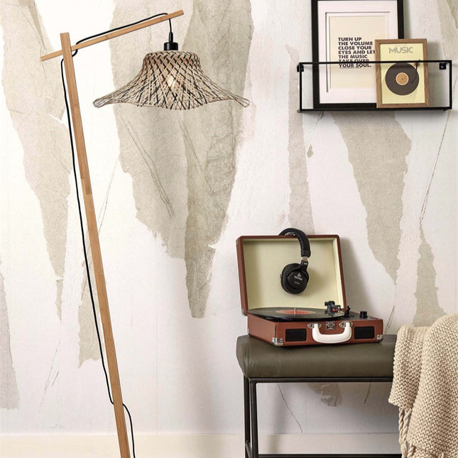 Lampadaire Ibiza Bambou Noir 150 cm