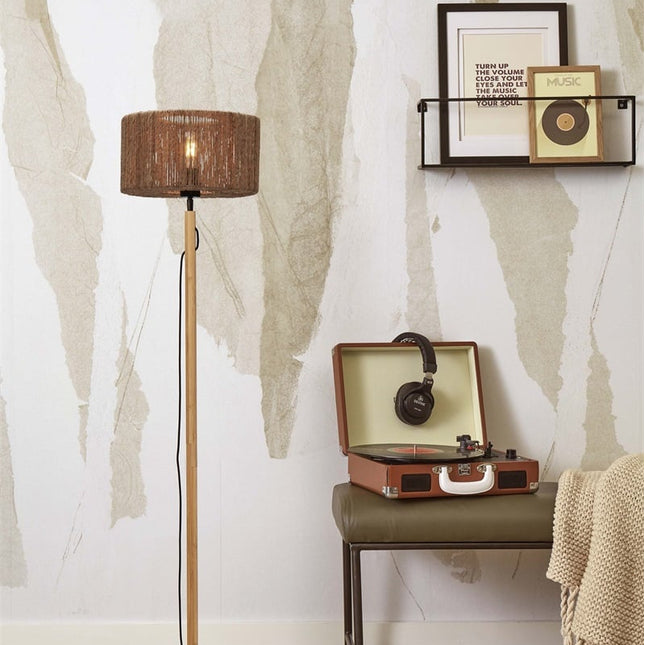 Lampadaire Iguazu Jute et Bambou Naturel 125 cm