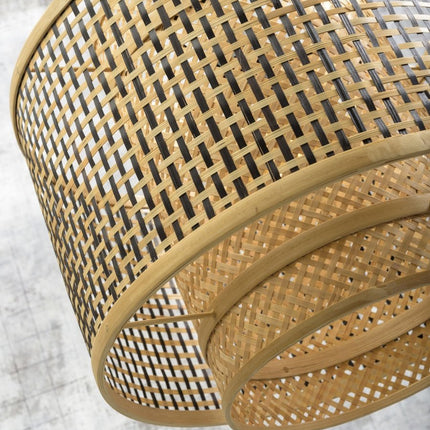 Lampadaire Bhutan Bambou Noir et Naturel 218 cm