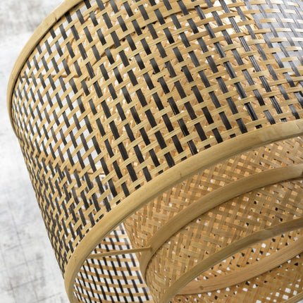 Suspension Bhutan Bambou et Fer Noir Naturel Ø40 cm