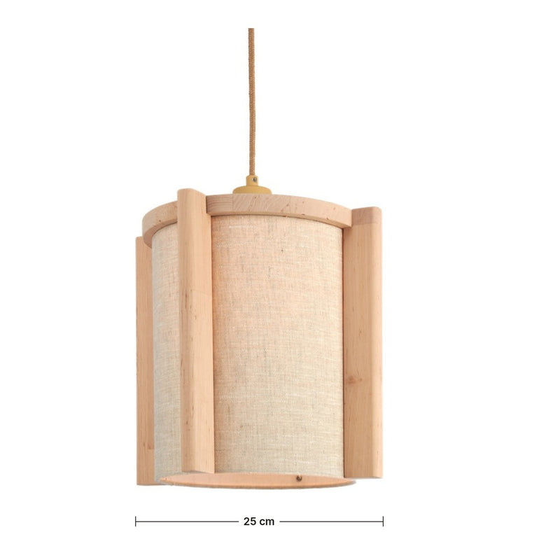 Dimensions Suspension Corsica en Bois de Hêtre et Lin Naturel 25 cm
