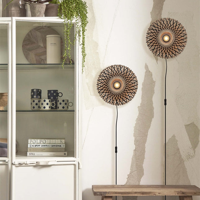 Kalimantan Bamboo Wall Light Black and Natural XS