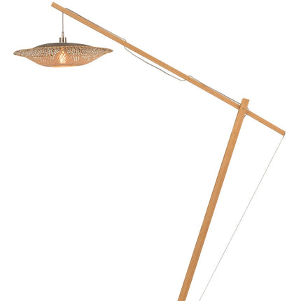 Lampadaire Kalimantan Bambou Naturel et Noir 218 cm