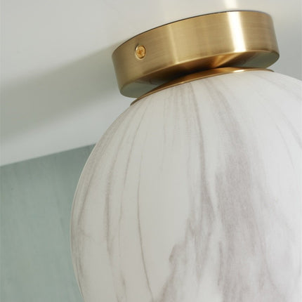 Carrara Globe Deckenleuchte Weißgold Marmor