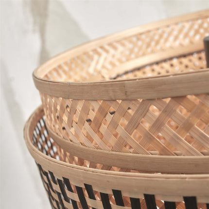 Lampadaire Bhutan Bambou Noir et Naturel 145 cm