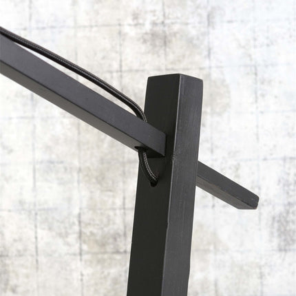 Lampadaire Zanzibar Rotin et Bambou Noir 150 cm