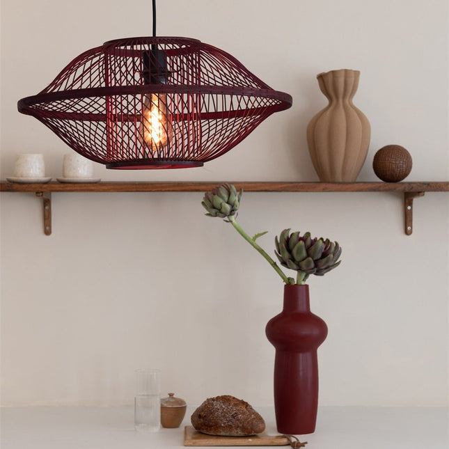 Suspension Maui Bambou Bordeaux 50 cm