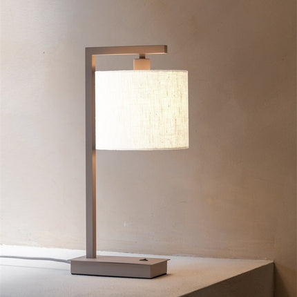 Tischlampe Boston in Sand und Weiß