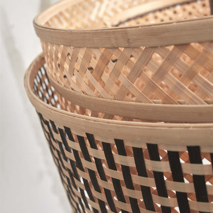 Lampadaire Bhutan Bambou Naturel et Noir 150 cm