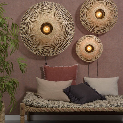 Applique Murale Kalimantan Bambou Naturel et Noir 60 cm