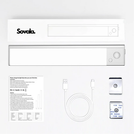 Réglette LED Sovala vue d'ensemble des éléments composant le pack.