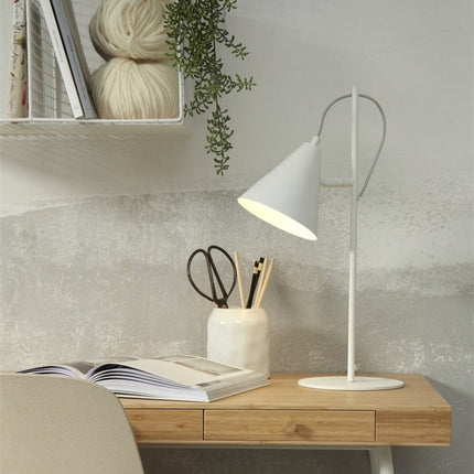 Tischlampe Lisbon mit weißem Schirm