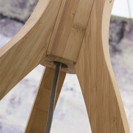 Lampadaire Java 3 Pieds Bambou Naturel et Noir 150 cm