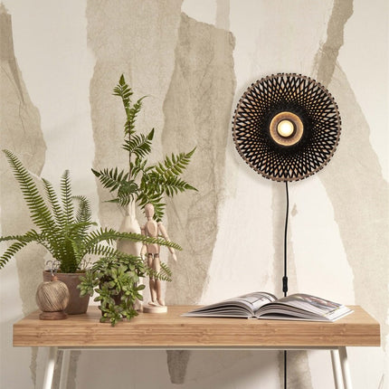Kalimantan Bamboo Wall Light Black and Natural L