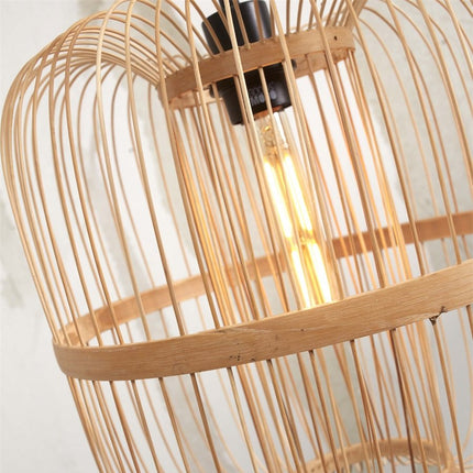 Lampadaire Hokkaido Bambou Blanc et Naturel 176 cm