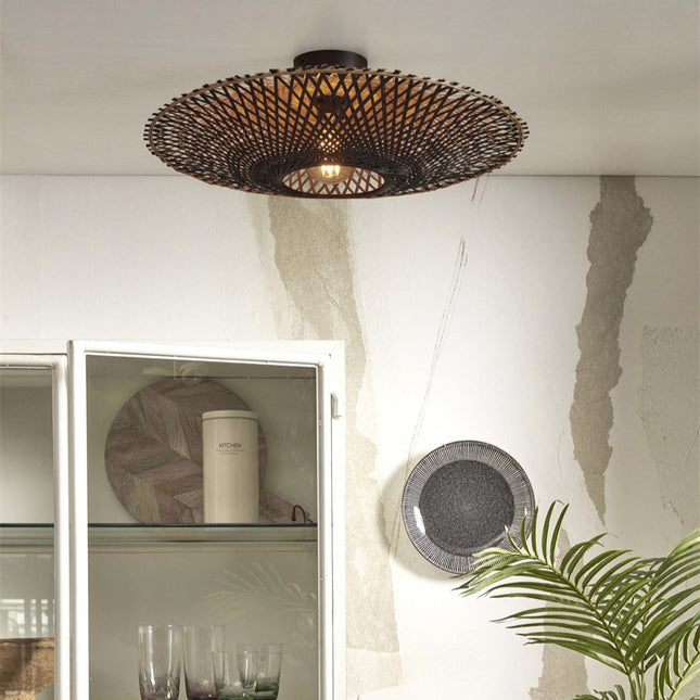 Plafonnier Kalimantan Bambou Noir et Naturel 60 cm
