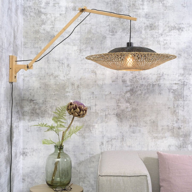 Kalimantan Bamboo Wall Light Black and Natural 60x15 cm L