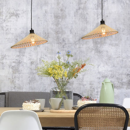 Suspension Bromo Bambou et Fer Naturel Ø40 cm