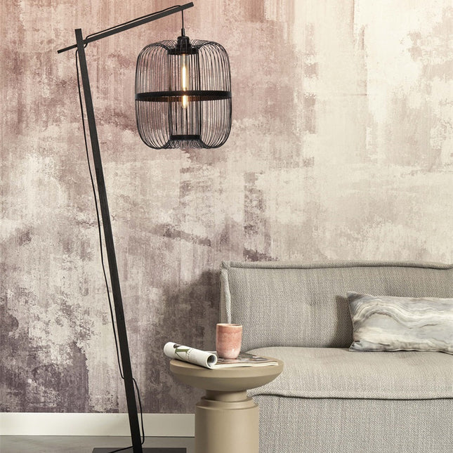 Lampadaire Hokkaido Bambou Noir 176 cm