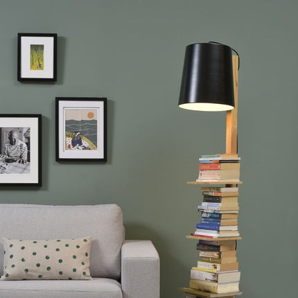Cambridge Library Stehlampe aus Holz und Schwarz