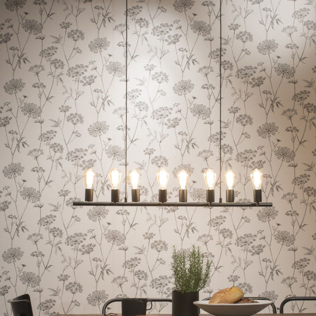 Lustre Miami 8 Bras Fer Noir 105 cm