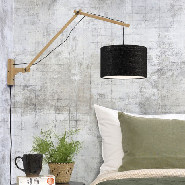 Andes Wall Light Natural Bamboo and Black Ecolin 32x20 cm L