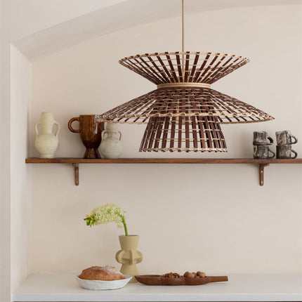 Suspension Machu Picchu Bambou Naturel et Brun 57 cm