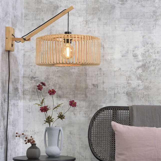 Bromo Natural Bamboo Wall Light 40x18 cm