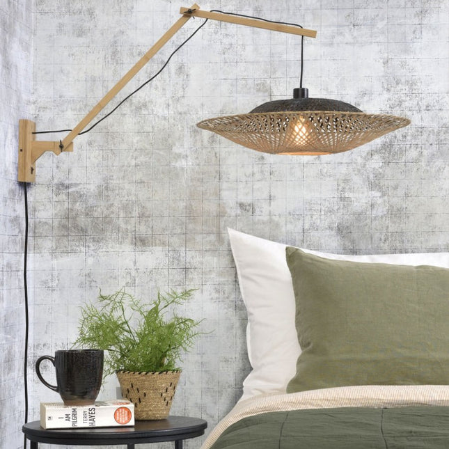 Kalimantan Bamboo Wall Light Black and Natural 60x15 cm L