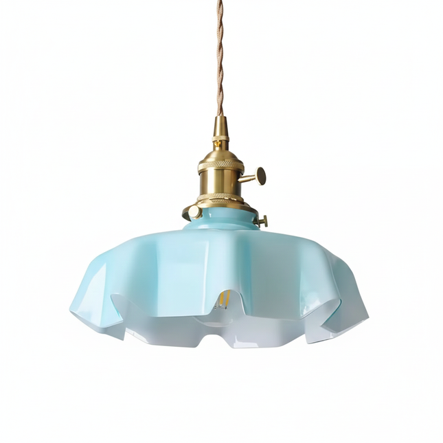 Suspension en verre vintage de style nordique bleu