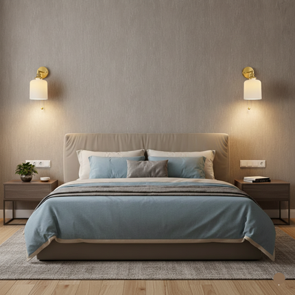 Applique cuivre & céramique rainurée rectangulaire