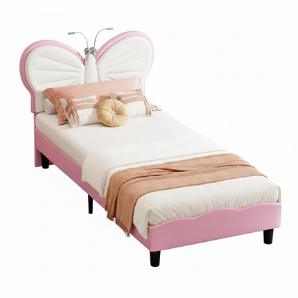 Single bed 90x200 – Pink LED butterfly design