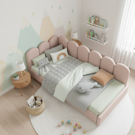 Single bed 90x200 – Bed with storage and padded backrest