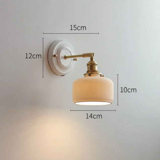 Aplique de pared de cerámica con pantalla mini ranurada