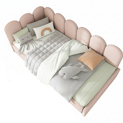 Single bed 90x200 – Bed with storage and padded backrest