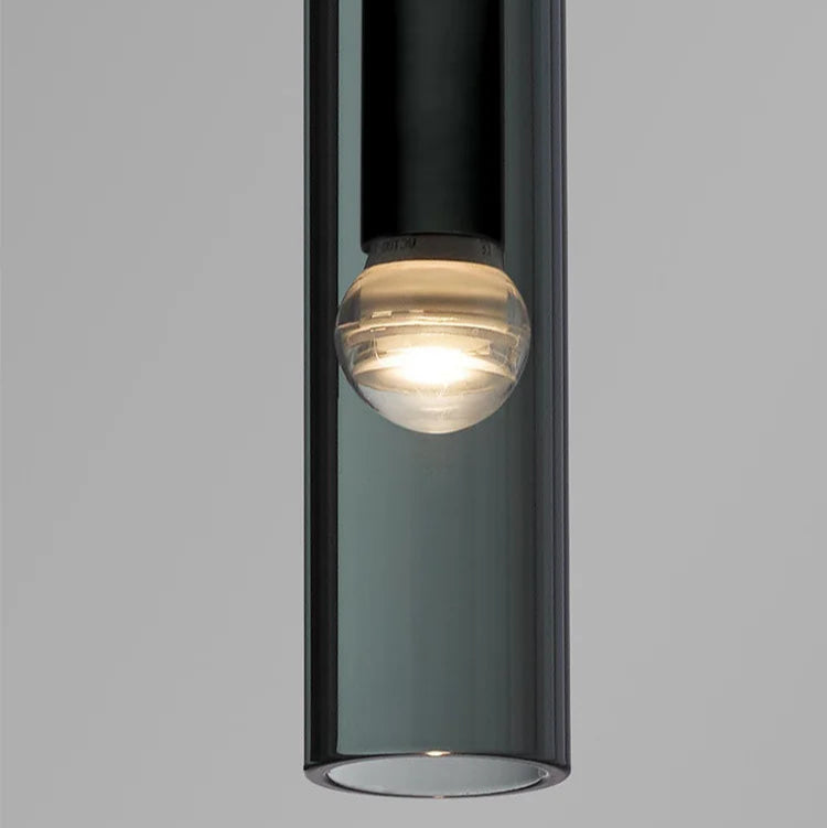 Lampe Suspendue Tube de Verre Noir