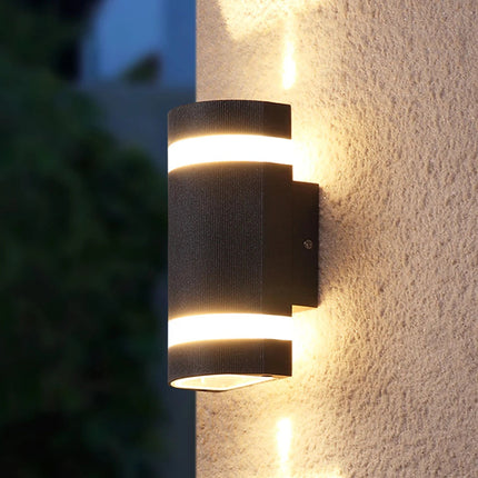 Modern Black LED Outdoor Cylindrical Wall Light