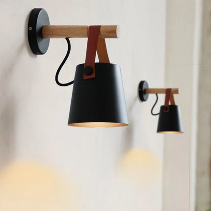 Nordic Wooden Lantern Wall Lamp
