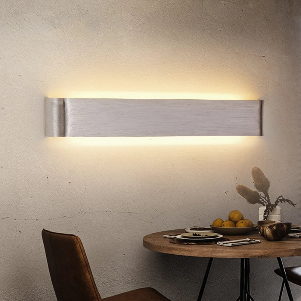 Applique Horizontal Murale LED en Aluminium Brossé