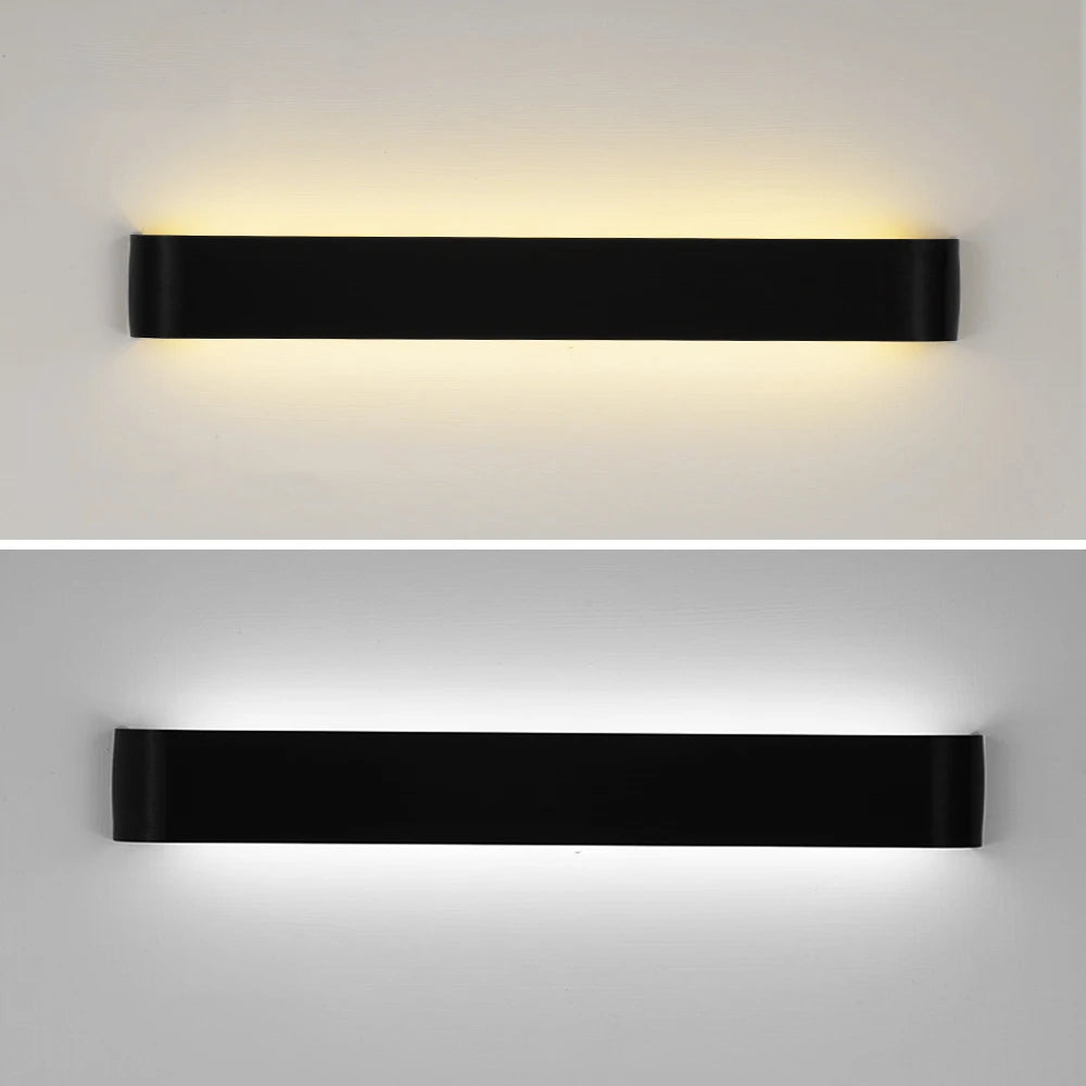 Horizontale LED-Wandleuchte aus gebürstetem Aluminium