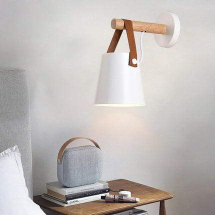 Nordic Wooden Lantern Wall Lamp