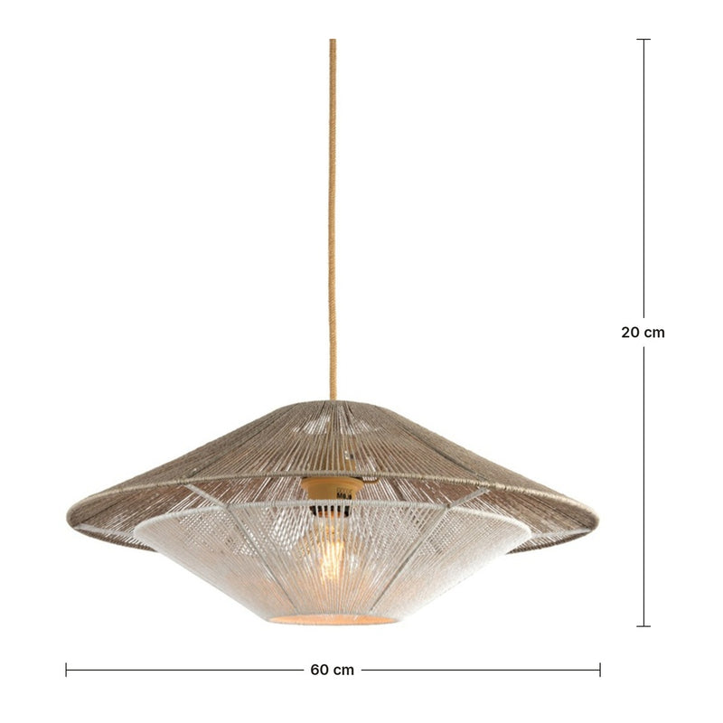 Dimensions Suspension Lumbini en Corde de Papier Gris Clair 60 cm